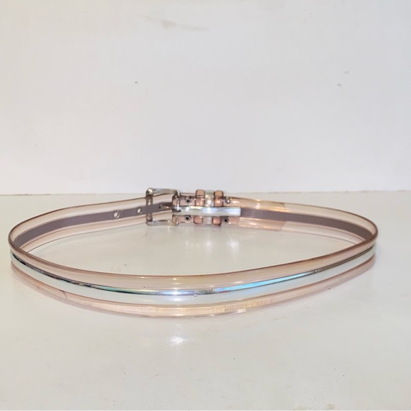 Vintage Omega Clear with Silver Stripe Jelly PVC Belt - Picture 3 of 9